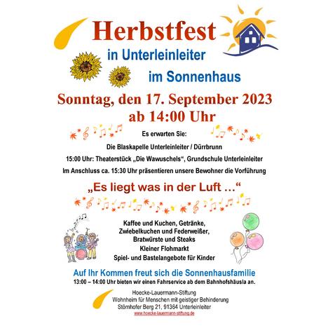 Herbstfest im Sonnenhaus Unterleinleiter am 17. September